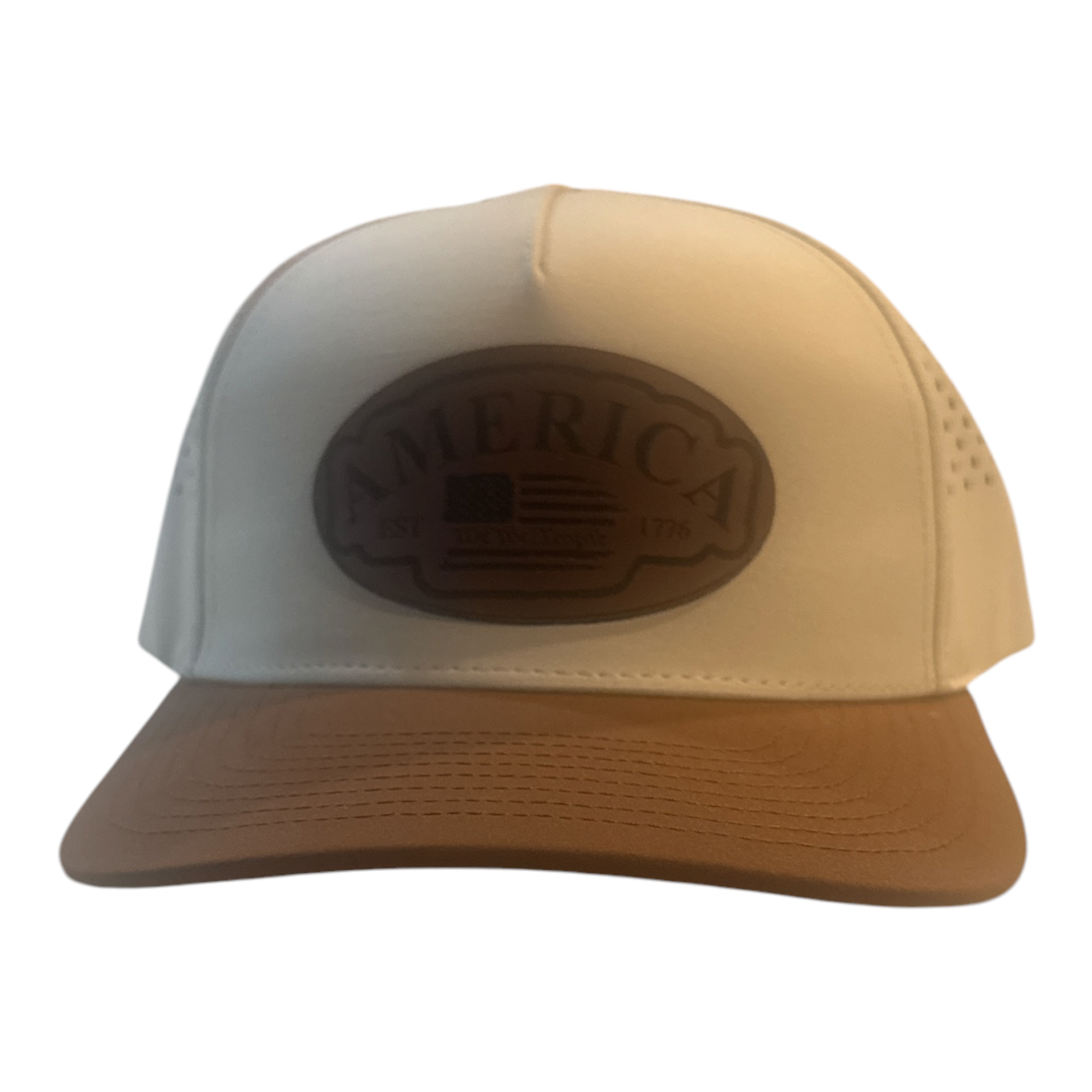 Five Panel Durra-Bull Hat – American Flag Leatherette Patch