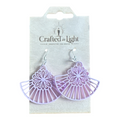 Pink Acrylic Earrings with Gold Lever Back Ear Wires