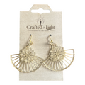Gold Fan Filigree Dangle Earrings