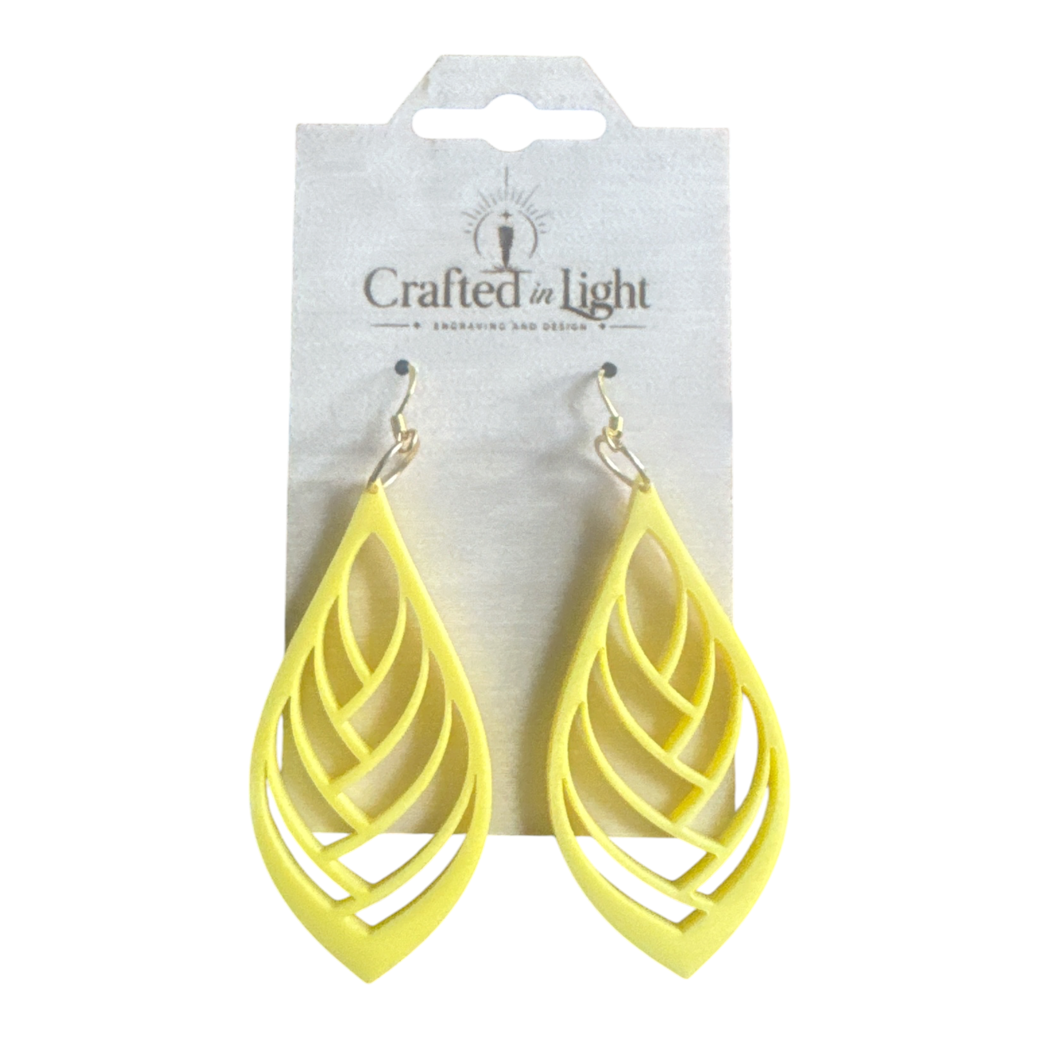 Yellow Leaf Dangle Earrings